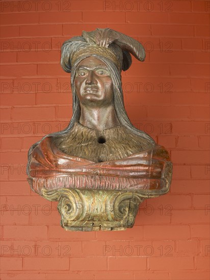 Ship Figurehead: Native American Bust, c. 1860. Creator: Unknown.