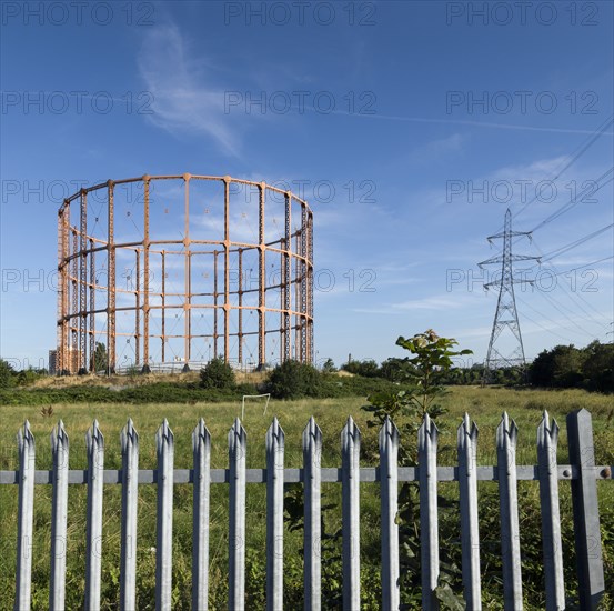 Leigh Road gas holder, East Ham, Newham, London, 2016. Creator: Chris Redgrave.