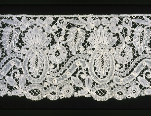 Flounce (Fragment), Belgium, 1860s/80s.