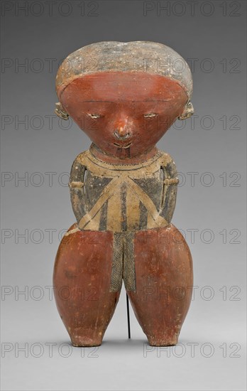 Polychrome Standing Figure with Exaggerated Head and Hips, A.D. 1/300.