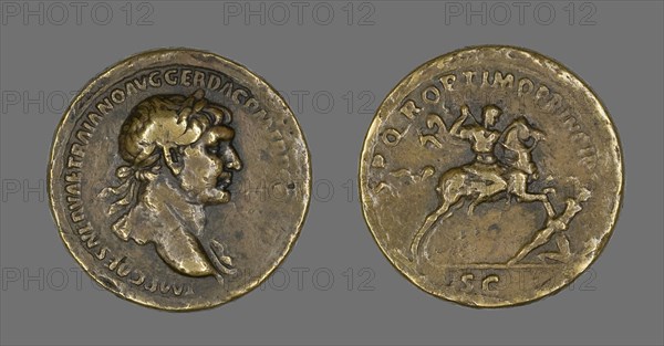 Sestertius (Coin) Portraying Emperor Trajan Conquering Dacia, 104-107.