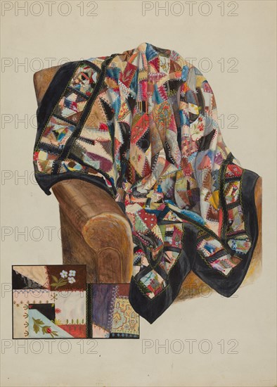 Crazy Quilt - Patchwork, c. 1936.