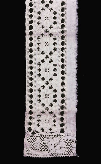 Border, Italy, 1575/1625 (straight lace: 1701/50). Creator: Unknown.