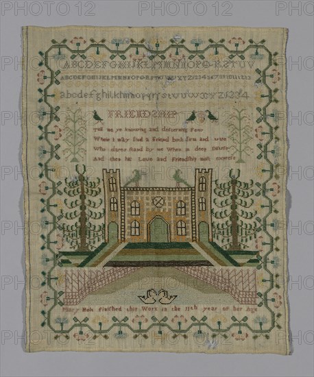 Sampler, England, 19th century. Creator: Mary Holt.