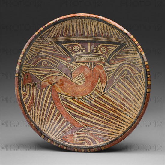 Pedestal Bowl Depicting an Anthropomorphic Saurian Figure, A.D. 1100/1300. Creator: Unknown.