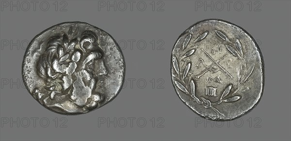 Hemidrachm (Coin) Depicting the God Zeus Amarios, 234-146 BCE. Creator: Unknown.