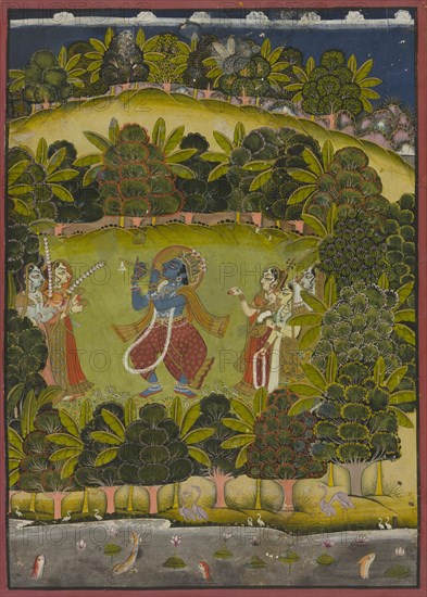 Krishna Fluting for the Gopis, Late 18th or early 19th century. Creator: Unknown.