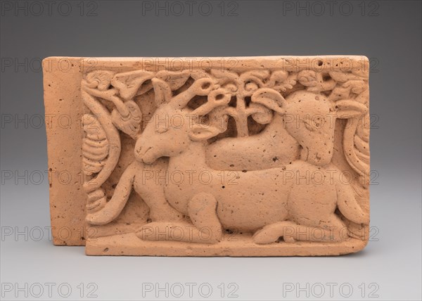 Architectural Panel with Deer, 14th/15th century. Creator: Unknown.