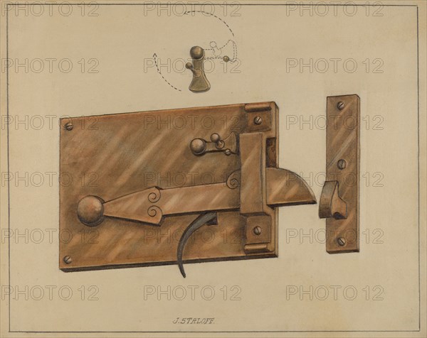 Bar Latch, c. 1936. Creator: Jack Staloff.