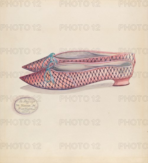 Woman's Slipper, c. 1936. Creator: Ella Josephine Sterling.