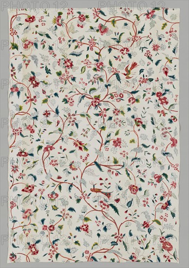 Crewel Work Curtain, England, early 18th century.