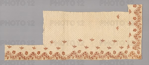 Fragments from a Bedcover made of Petticoat Borders, France, Late 18th century.