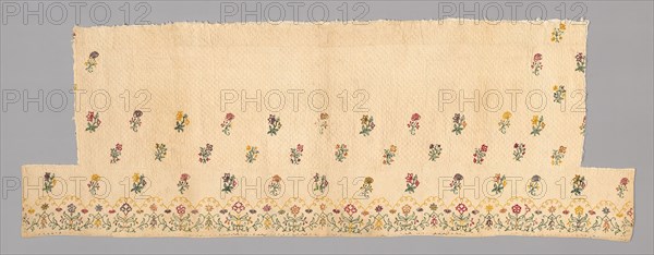 Fragments from a Bedcover made of Petticoat Borders, France, Late 18th century.