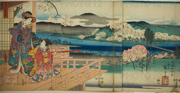 View of Sagano (Sagano fukei), from the series "A Modern Genji Picture Contest (Furyu Genji e-awase)", 1853.