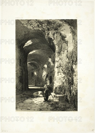 Ruin of an Amphitheatre at Pouzzoles (Kingdom of Naples), plate 9 from Oeuvres de A. Calame, 1851.