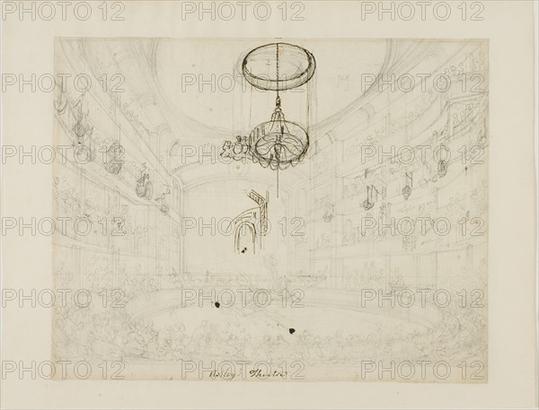 Study for Astley's Theatre (recto); Study for Crystal Chadeliers in Astley's Amphiteatre (verso), c. 1808.