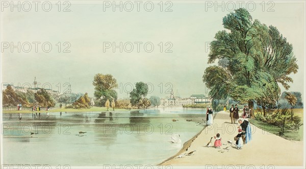 The Horseguards from St. James's Park, plate fourteen from Original Views of London as It Is, 1842.