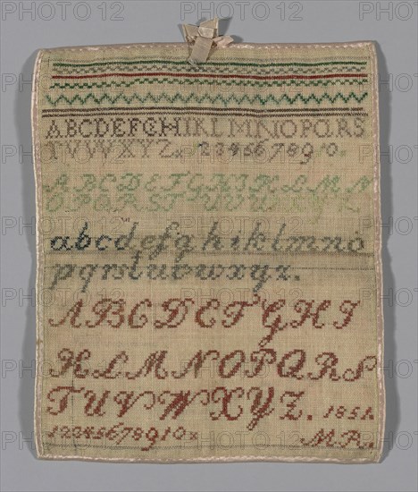 Sampler, Germany, 1851. Creator: Unknown.