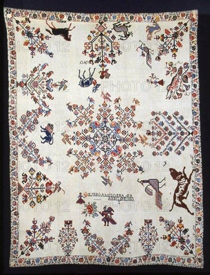 Bedcover, México, 1855. Creator: Unknown.