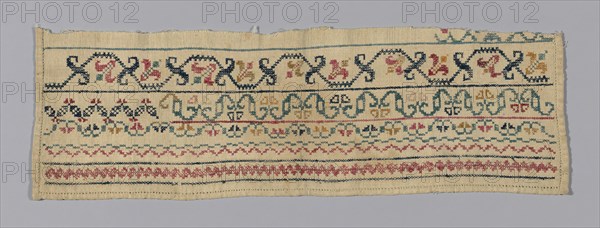 Sampler Fragment, United States, 19th century. Creator: Unknown.