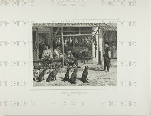 The Butcher and Other Tartar Merchants, 1841. Creator: Auguste Raffet.