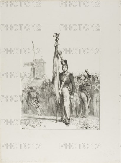 Light Infantry, Standard-Bearer, 1830–33. Creator: Auguste Raffet.