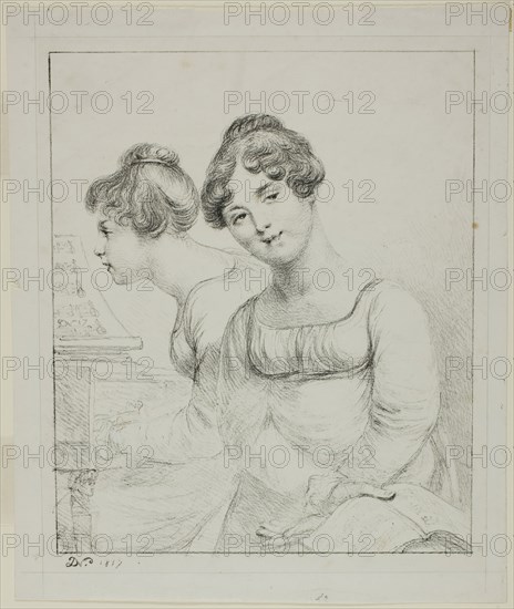 Madame Lavallée and Madame de Valory, 1817. Creator: Vivant Denon.