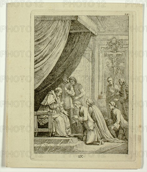 Plates 9-11, from Nella Venuta, 1764. Creator: Franz Edmund Weirotter.