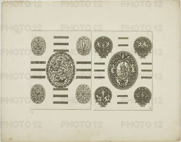 Plate Seven, from Book of Ornament, 1704. Creator: Simon Gribelin.