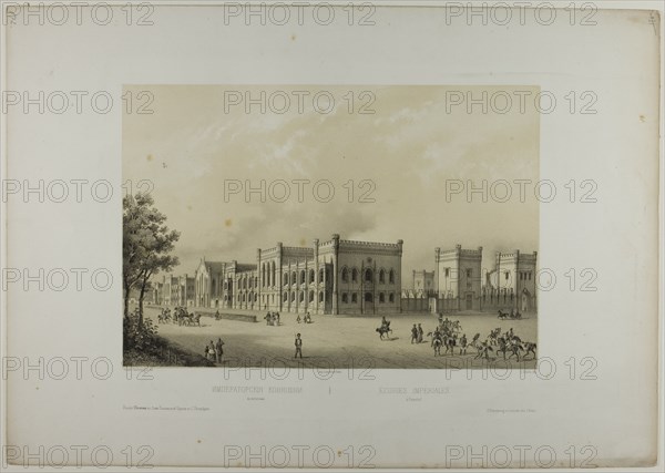 Imperial Stables, Petrodvorets, c. 1820. Creator: C. Schultz.