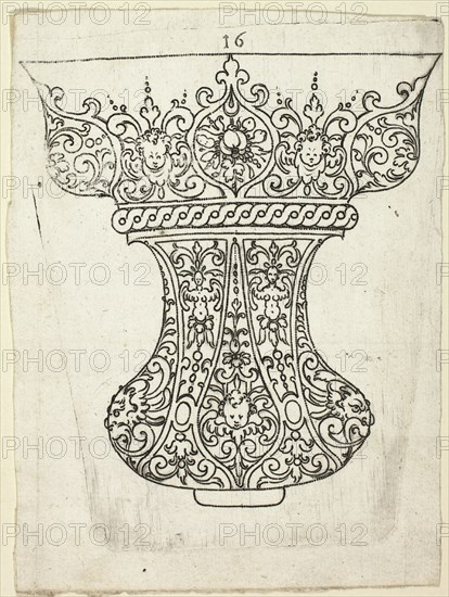 Plate 16, from XX Stuck zum (ornamental designs for goblets and beakers), 1601. Creator: Master AP.