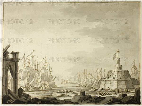 Malta, Harbor of Valletta, 1695. Creators: Abraham Storck, Willem Schellinks.