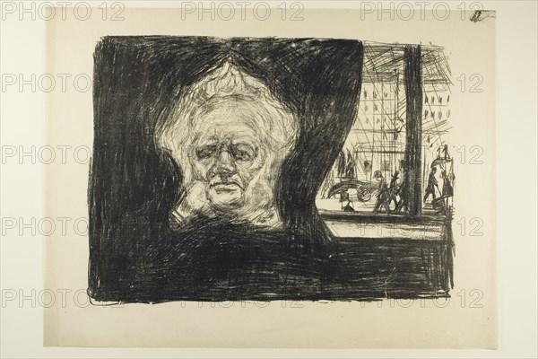 Henrik Ibsen at the Grand Café, 1902. Creator: Edvard Munch.