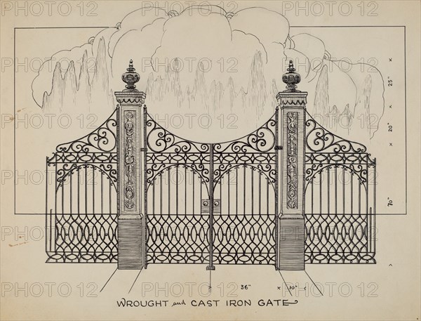 Iron Gates, c. 1936. Creator: Lucien Verbeke.