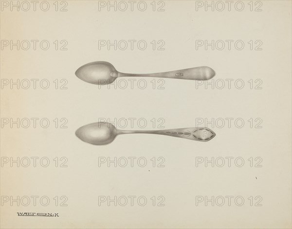 Silver Teaspoon, c. 1939. Creator: Kalamian Walton.