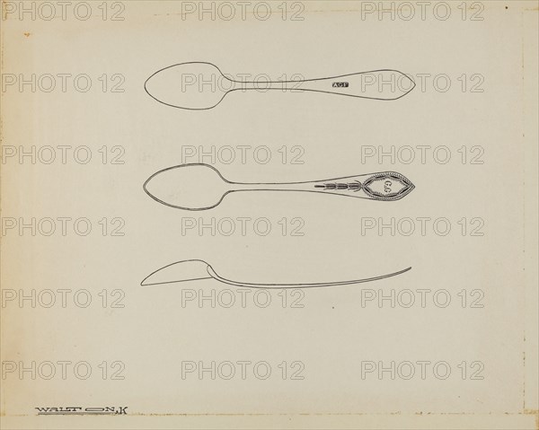 Silver Teaspoon, c. 1939. Creator: Kalamian Walton.