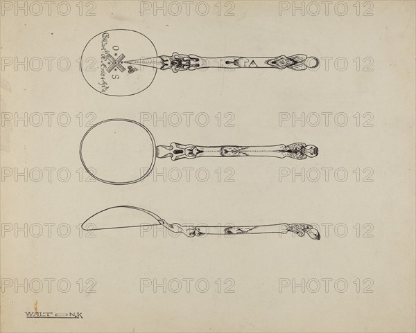 Silver Funeral Spoon, c. 1938. Creator: Kalamian Walton.