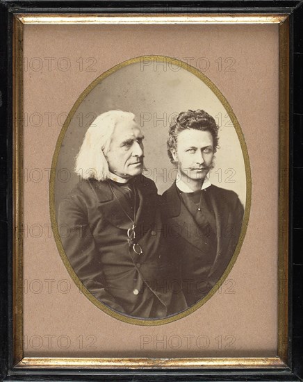 Portrait of Franz Liszt (1811-1886) and Géza Zichy (1849-1924), 1881. Creator: Photo studio Edel Kozics.