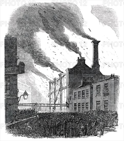 Great Fire in Guildford-Street, Belvidere-Road, 1850. Creator: Unknown.