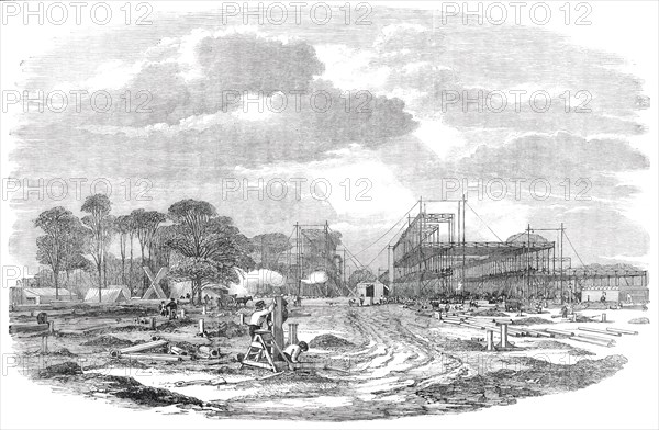 The Building in Hyde Park for the Great Exhibition of 1851 - General View of the Works, 1850. Creator: Unknown.