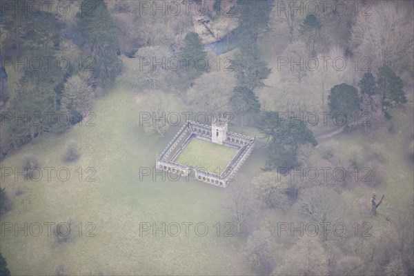 Deer shelter in Auckland Castle deer park, Bishop Auckland, County Durham, 2016. Creator: Matthew Oakey.