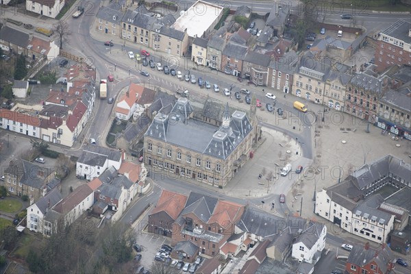 Bishop Auckland Town Hall and Market Place, County Durham, 2016. Creator: Matthew Oakey.