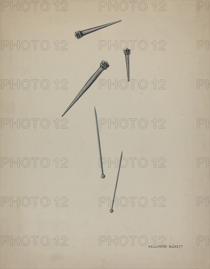 Nails and Pins, c. 1937. Creator: Wellington Blewett.