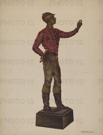 Cast Iron Dobbie: Jockey, c. 1937. Creator: Dorothy Brennan.