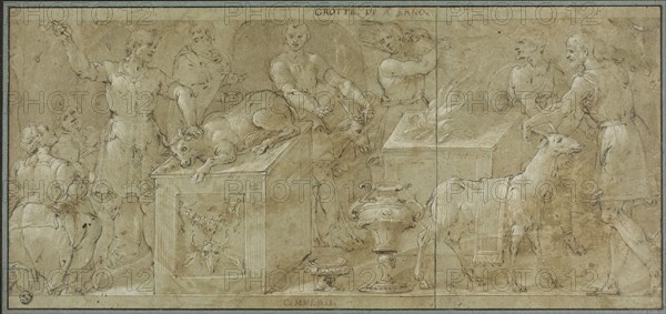 Aeneas and His Companions Preparing Animals for Sacrifice, n.d. Creator: Avanzino Nucci.