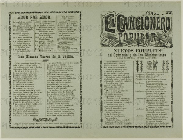 El cancionero popular, no. 22 (The Popular Songbook, No. 22), n.d. Creator: Unknown.