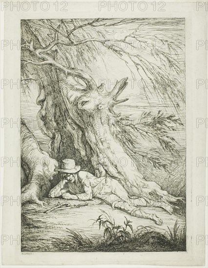 Brigand Lying Under a Tree, c.1785. Creator: Raphael Lamar West.