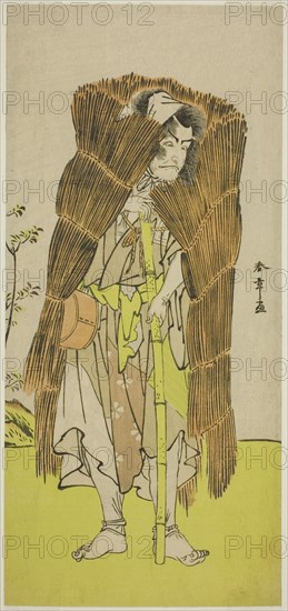 The Actor Ichikawa Ebizo III as Akushichibyoe Kagekiyo Disguised as a Beggar in the Play..., c.1776. Creator: Shunsho.