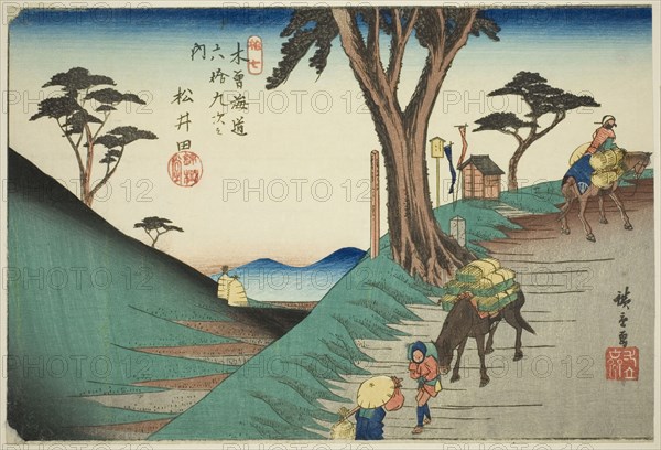 No. 17: Matsuida, from the series "Sixty-nine Stations of the Kisokaido (Kisokaido..., c. 1835/38. Creator: Ando Hiroshige.