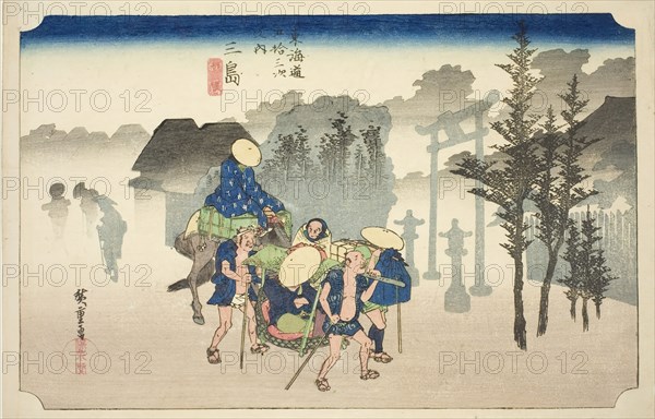 Mishima: Morning Mist (Mishima, asagiri), from the series "Fifty-three Stations of..., c. 1833/34. Creator: Ando Hiroshige.